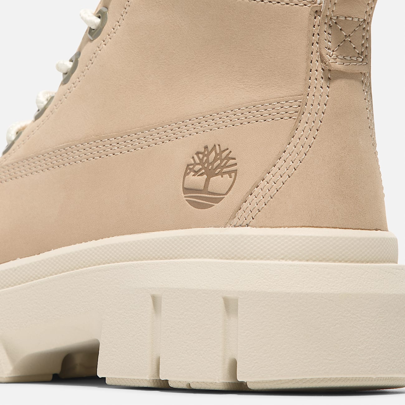 Bottines mi hautes a lacets Field pour femme en beige clair