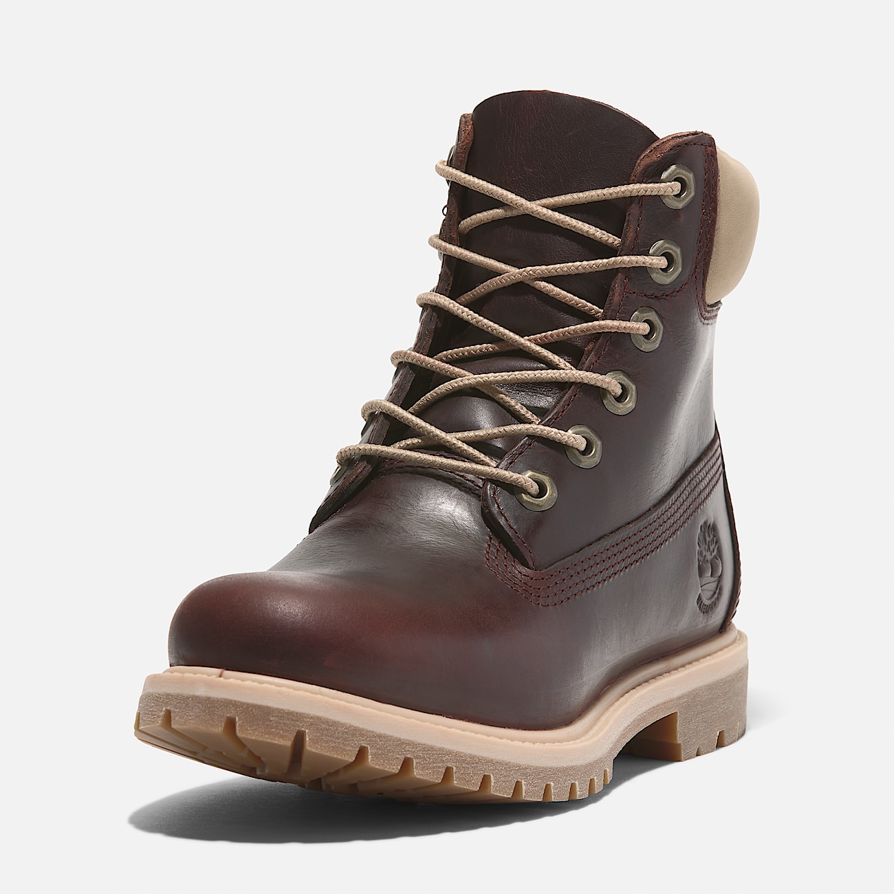 Timberland Premium 6 Inch Lace Up Waterproof Boot for Women in Dark Red
