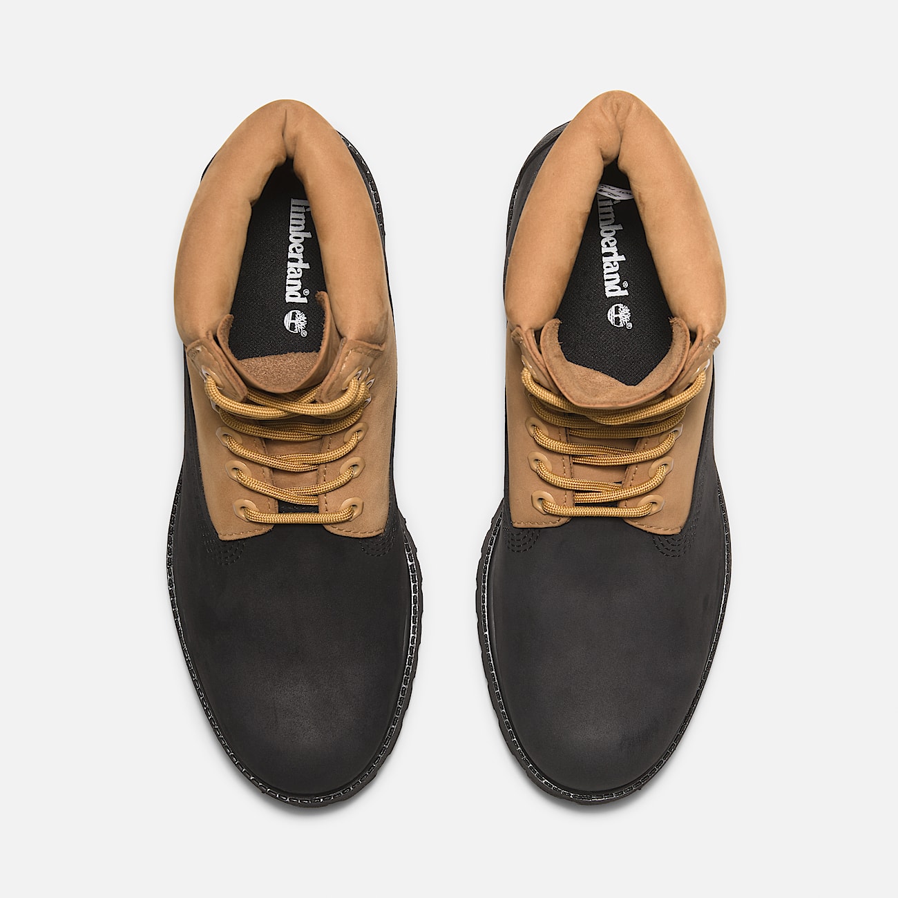 Timberland Premium 6 Inch Lace Up Waterproof Boot for Men in Black Yellow