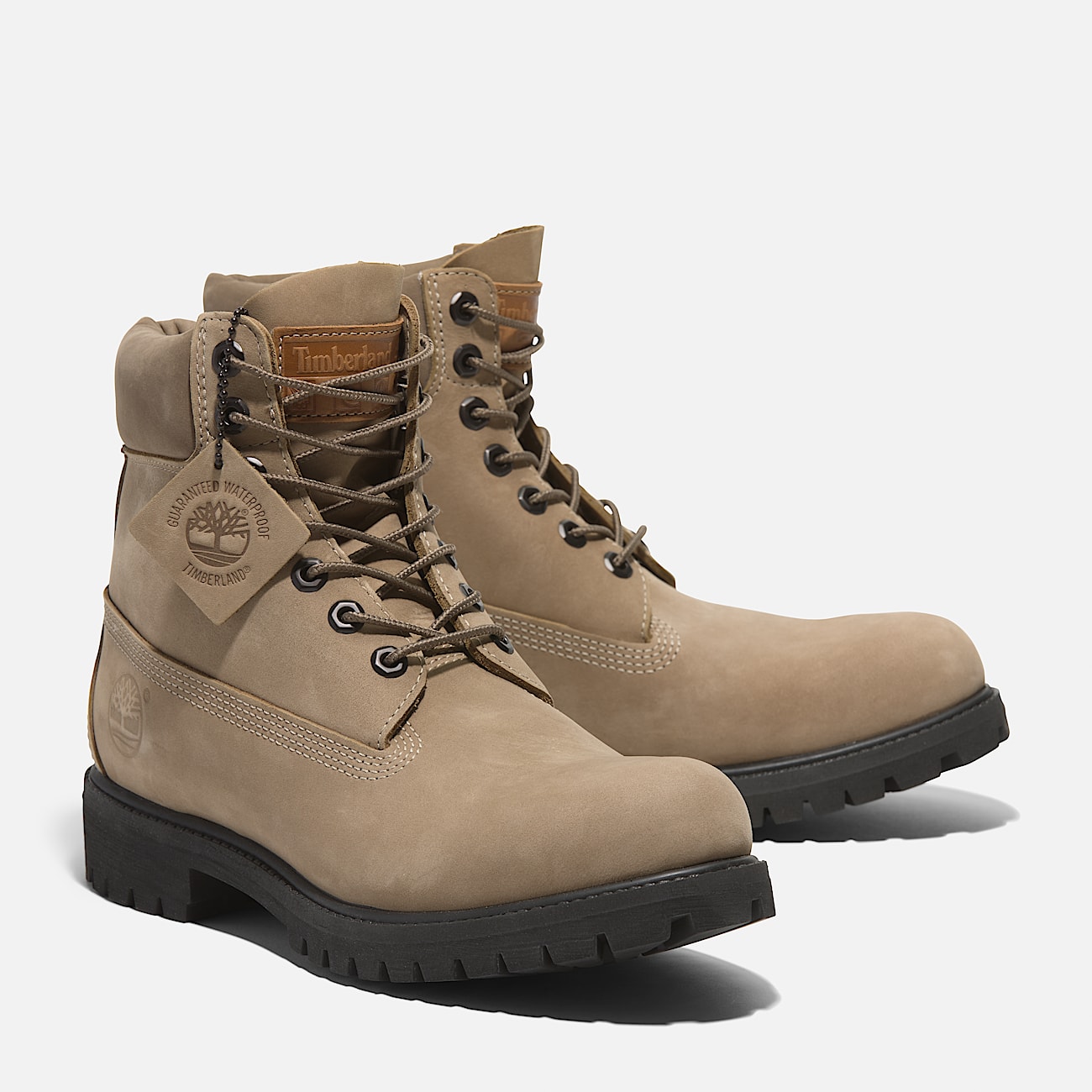 Timberland Premium 6 Inch Lace Up Waterproof Boot for Men in Beige