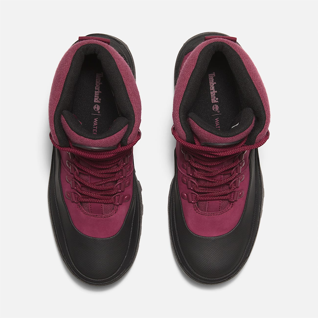 Vibram Mid Lace Up Waterproof Boot for Women in Dark Pink