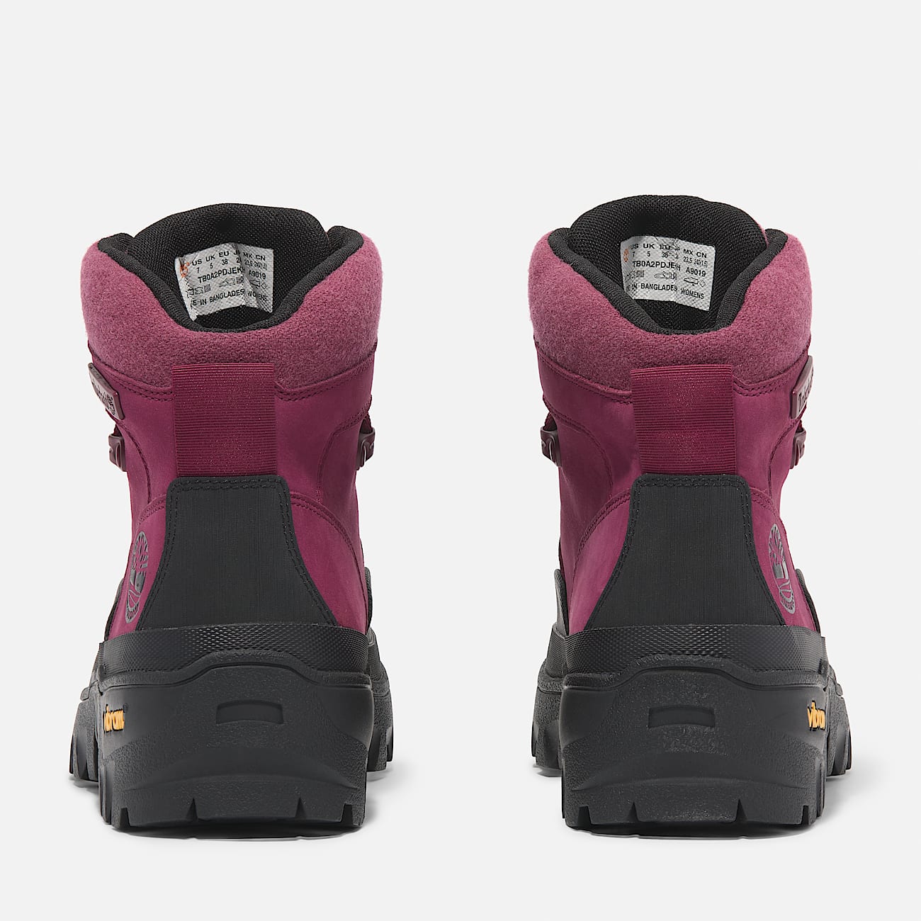 Vibram Mid Lace Up Waterproof Boot for Women in Dark Pink