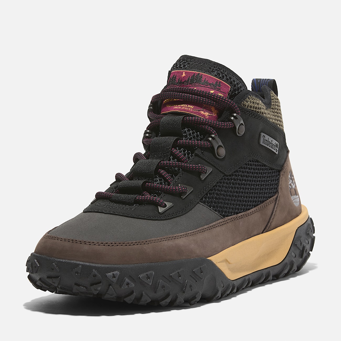 GreenStride Motion 6 Mid Lace Up Hiking Boot for Men in Black Brown