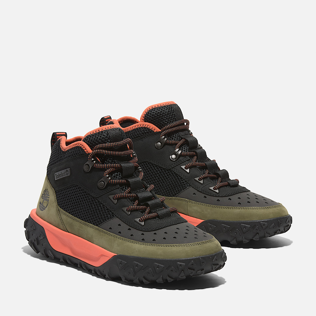 GreenStride Motion 6 Mid Lace Up Hiking Boot for Men in Black Green