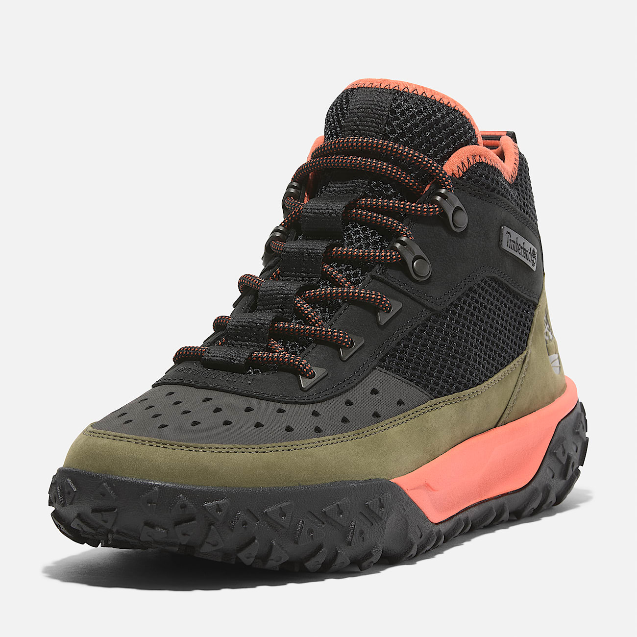 GreenStride Motion 6 Mid Lace Up Hiking Boot for Men in Black Green