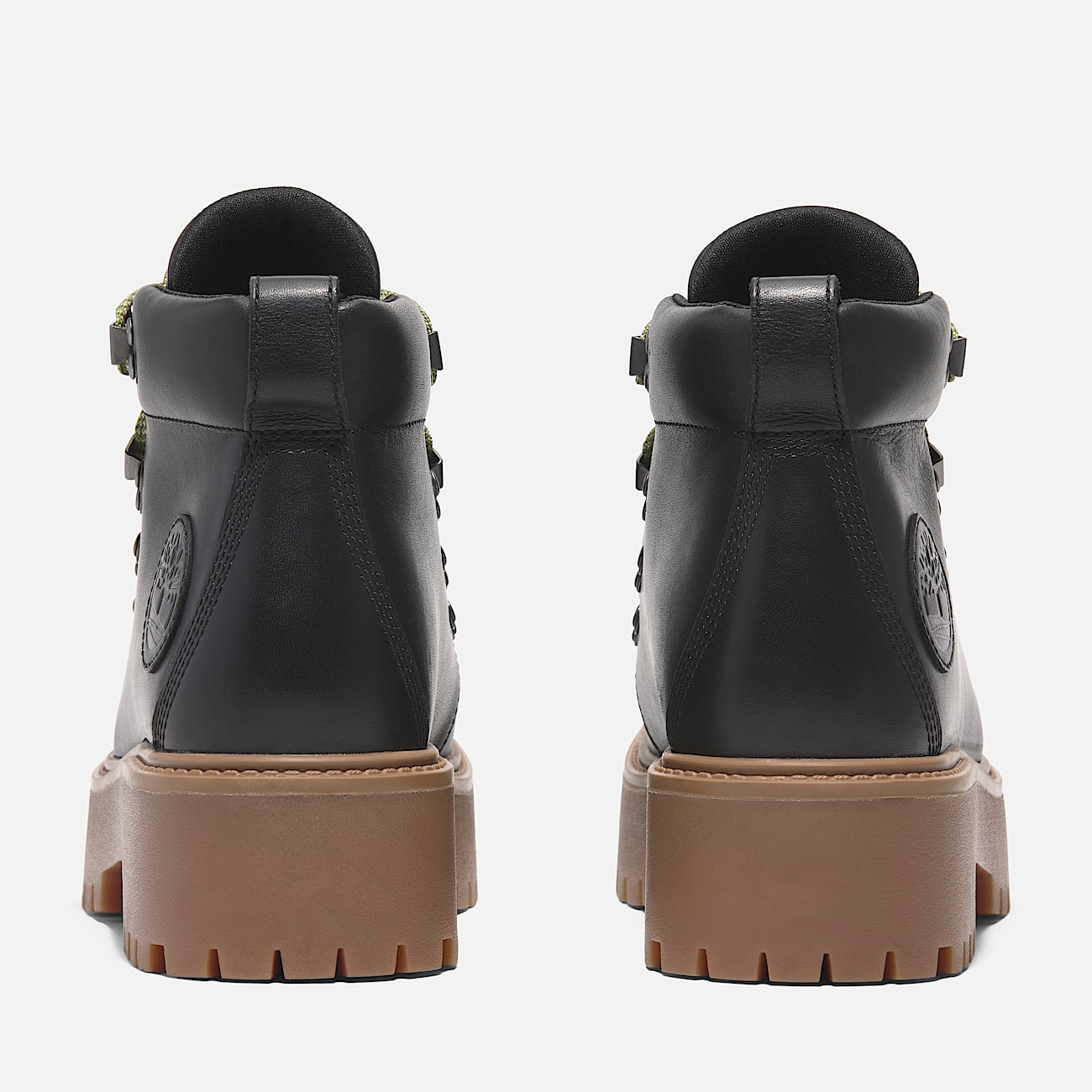 Stone Street Lace up Platform Hiker for Women in Black