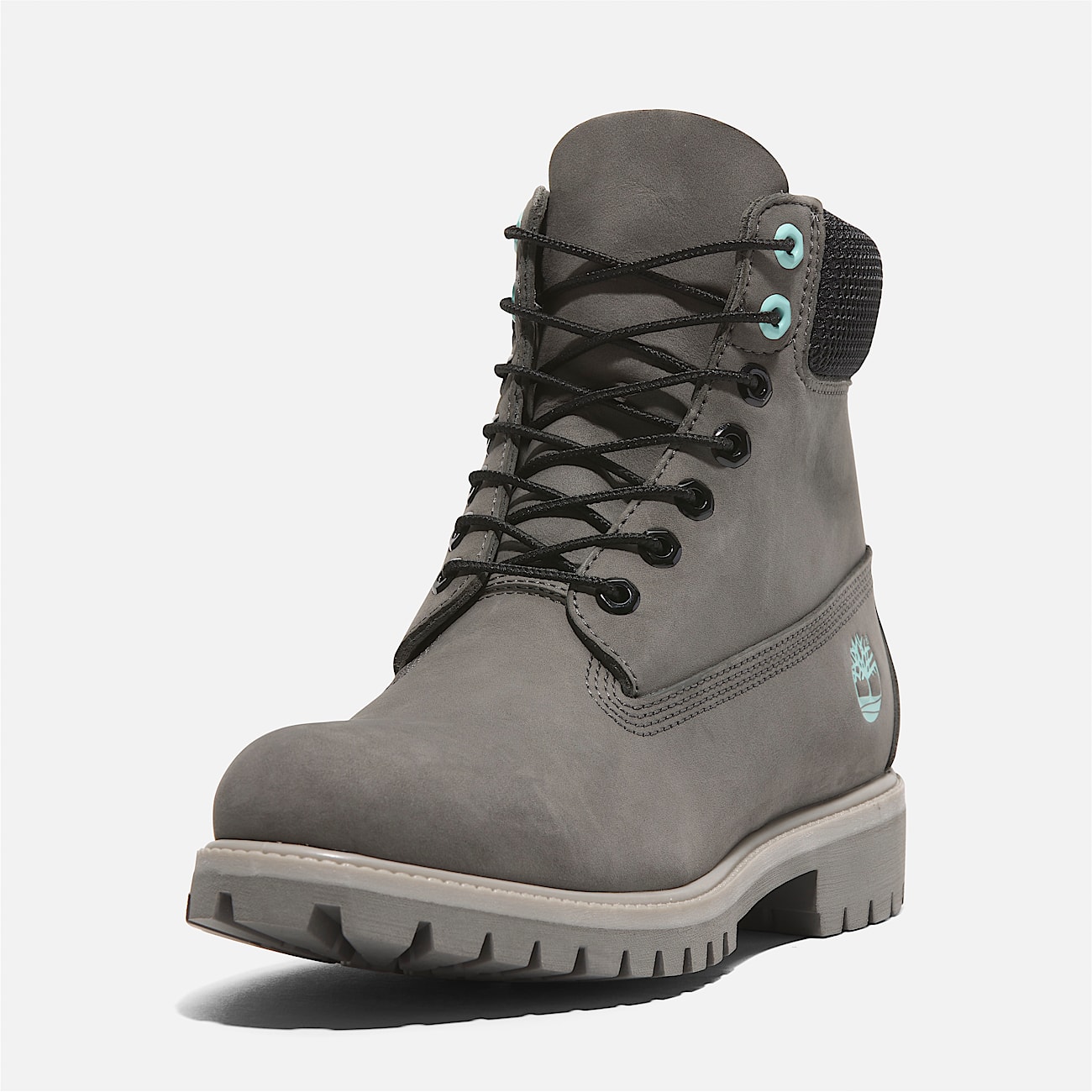 Timberland Premium 6 Inch Lace Up Waterproof Boot for Men in Light Grey