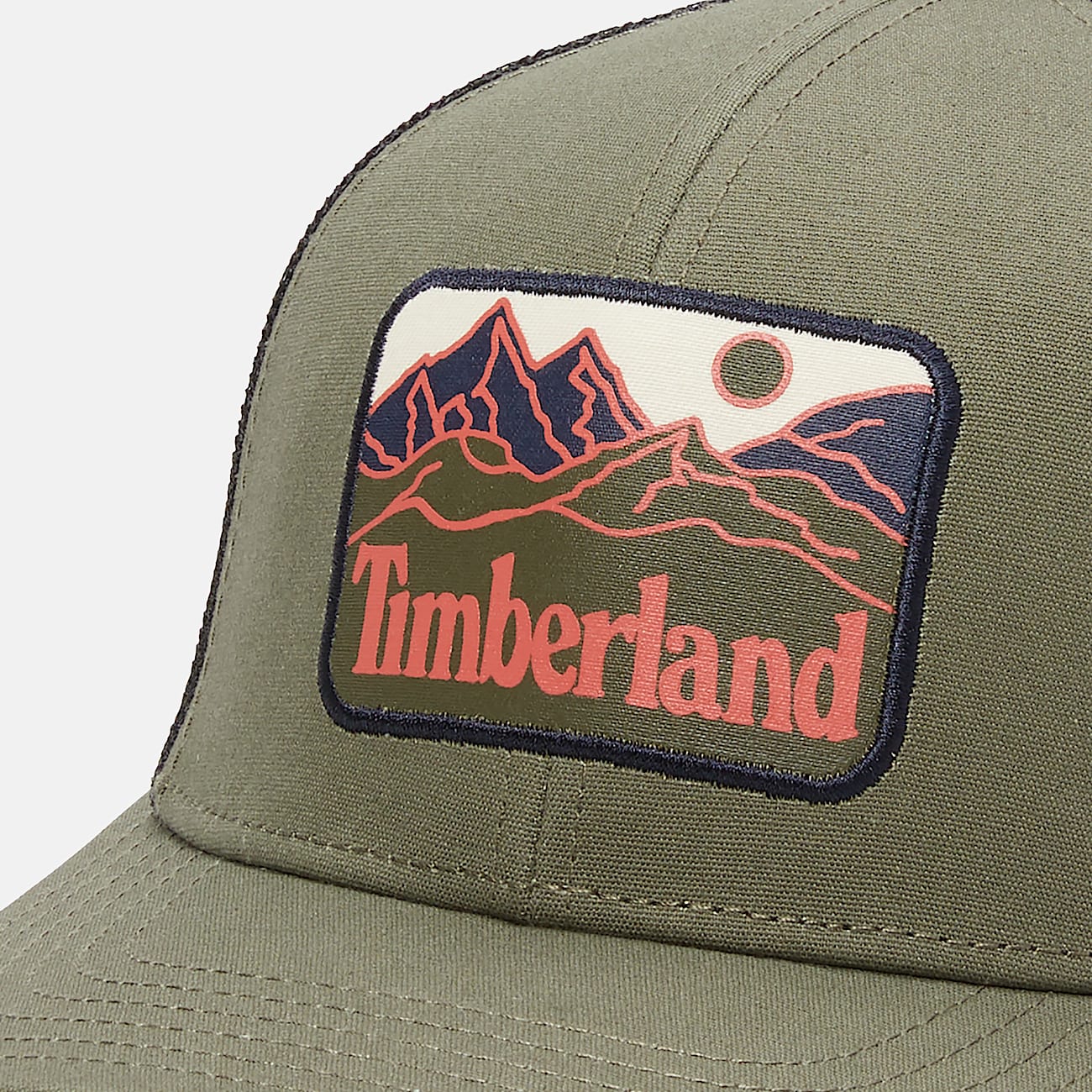 Mountain Line Patch Trucker Hat for Men in Green