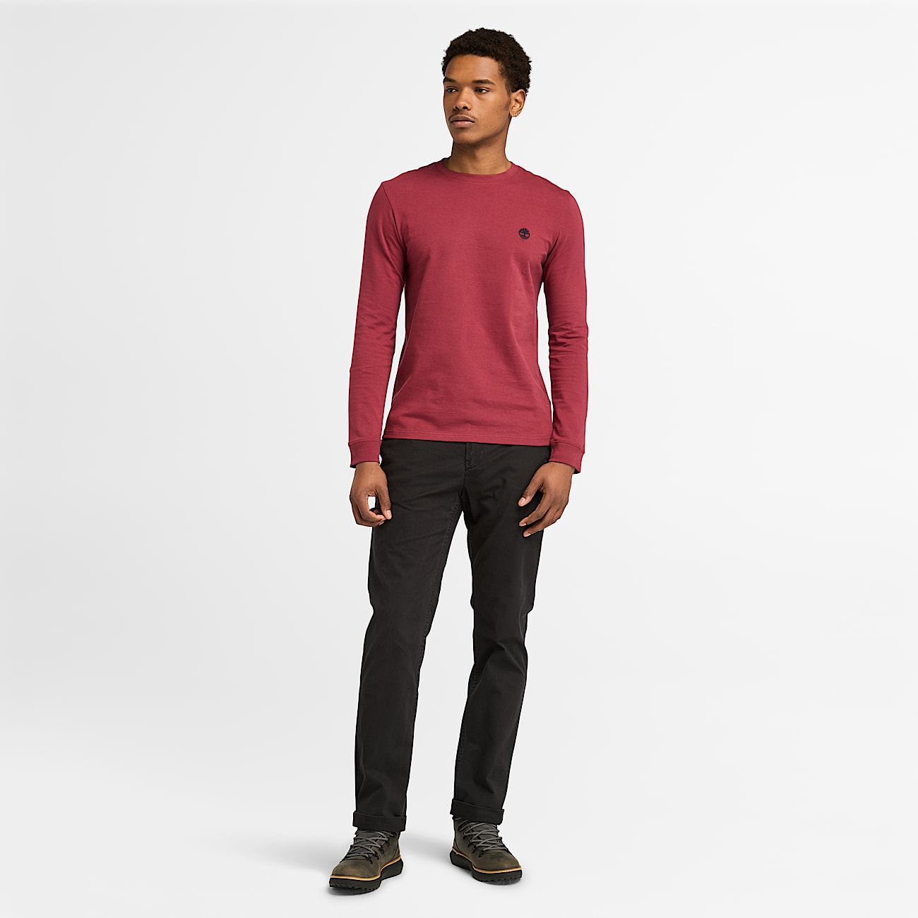 Dunstan River LS T Shirt for Men in Red