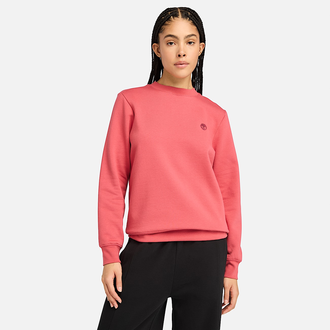 Exeter River Brushed back Crew Sweatshirt for Women in Pink