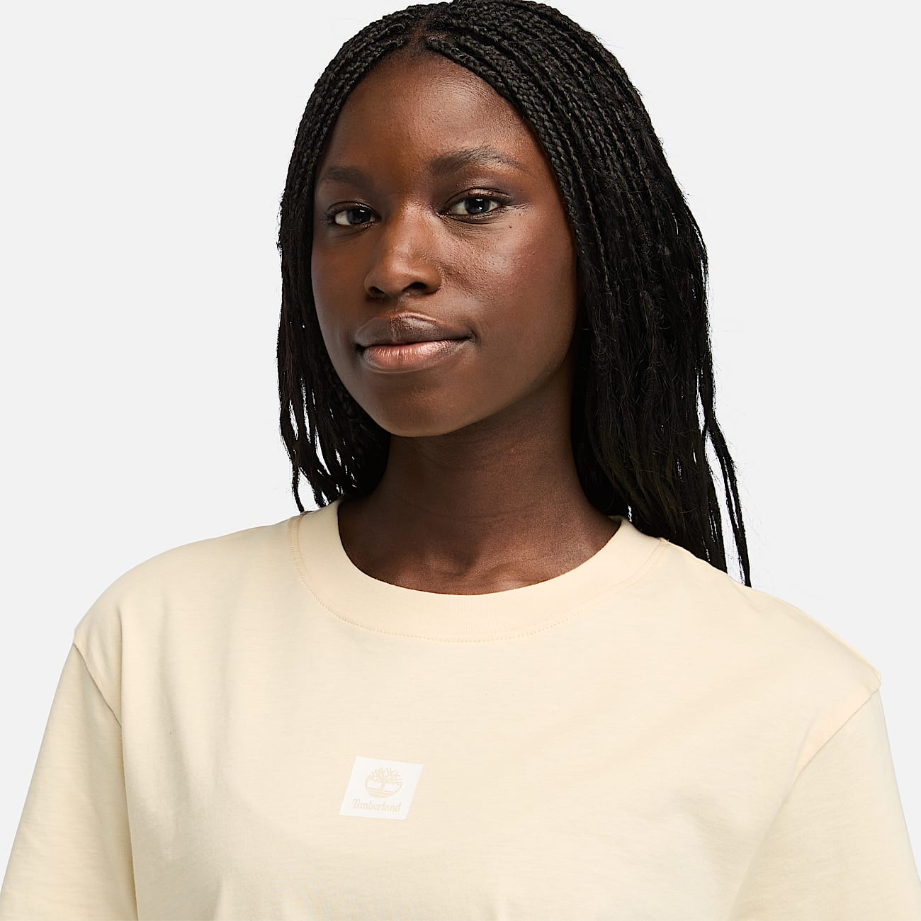 Stack Logo Short-Sleeve T-Shirt for Women in Beige