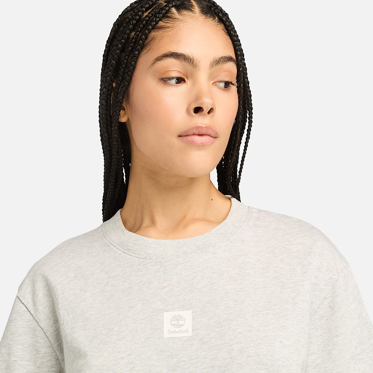 T shirt a Maniche Corte Stack Logo da Donna in grigio chiaro