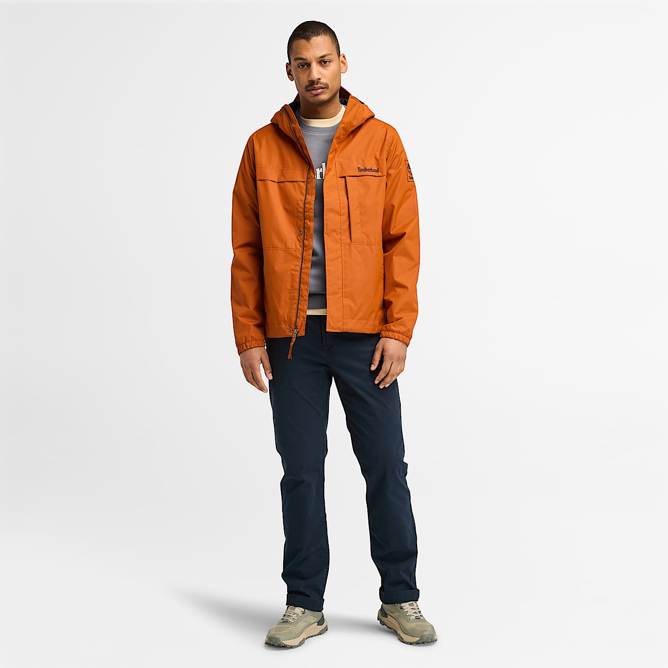 Benton Rain Jacket for Men in Orange