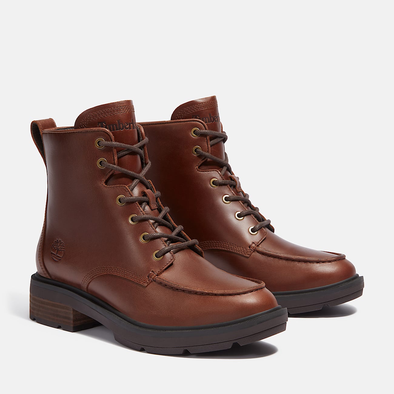Bottine mi haute a lacets Brimfield pour femme en marron fonce