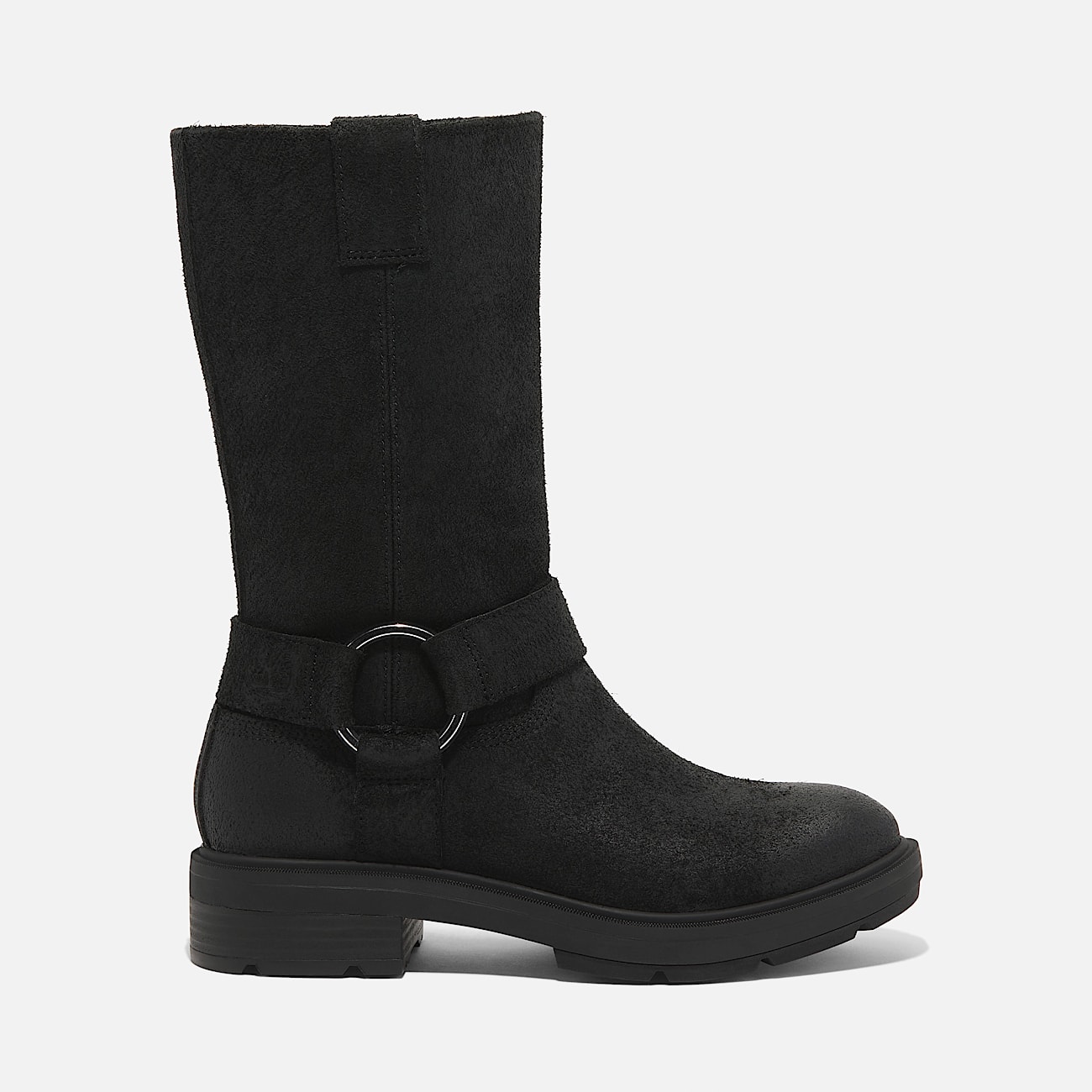 Black suede pull on ankle boots online
