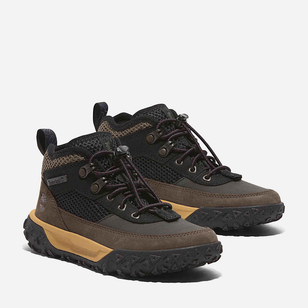 GreenStride Motion 6 Low Bungee Hiking Trainer for Youth in Black Brown
