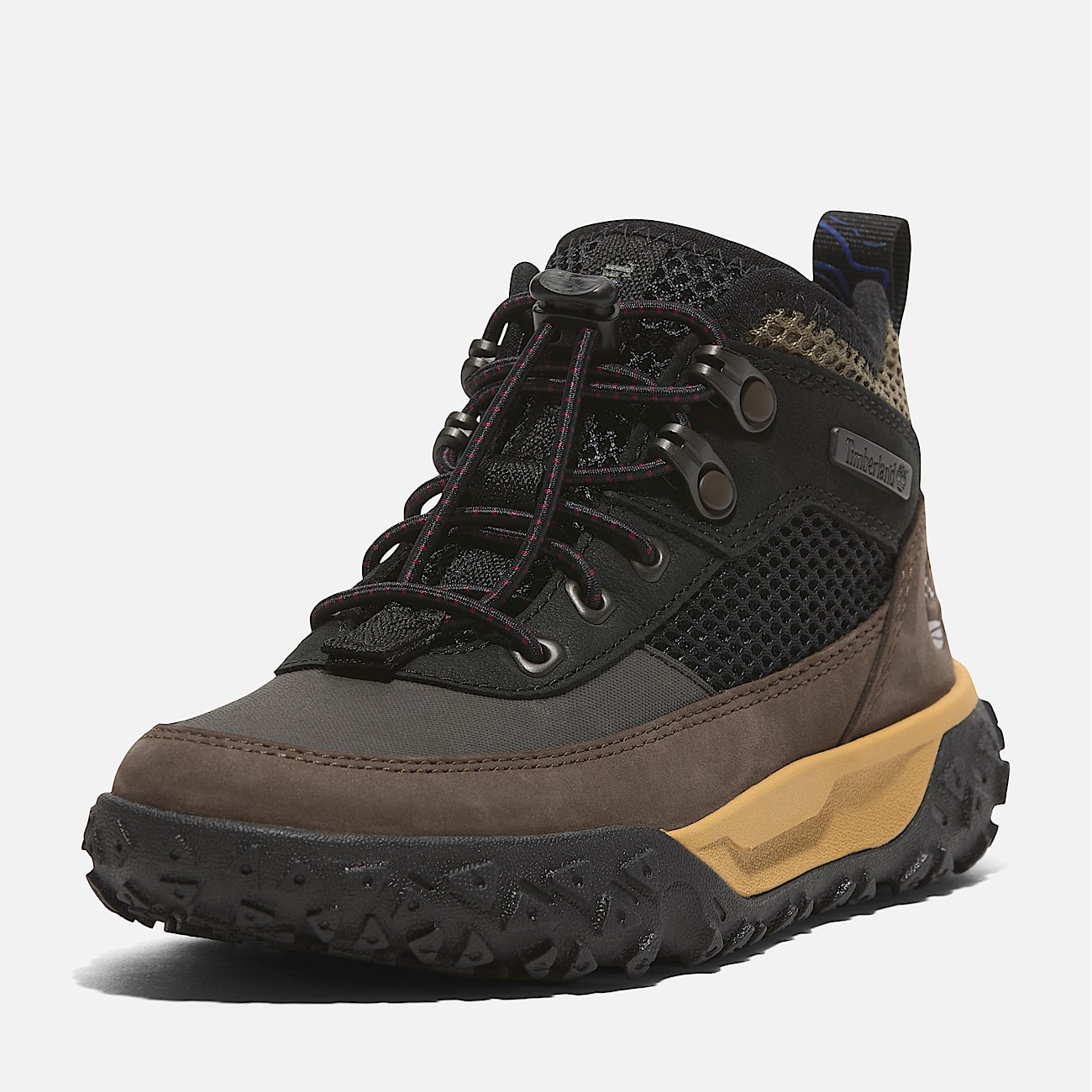GreenStride Motion 6 Low Bungee Hiking Trainer for Youth in Black Brown
