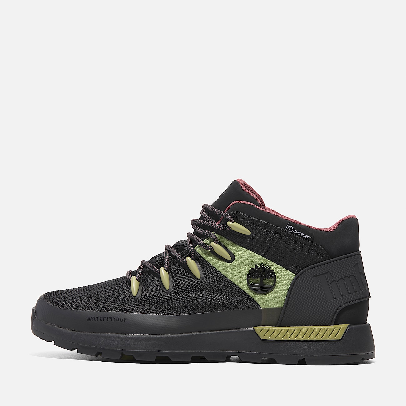 Sprint Trekker Mid Lace Up Waterproof Trainer for Men in Black Green