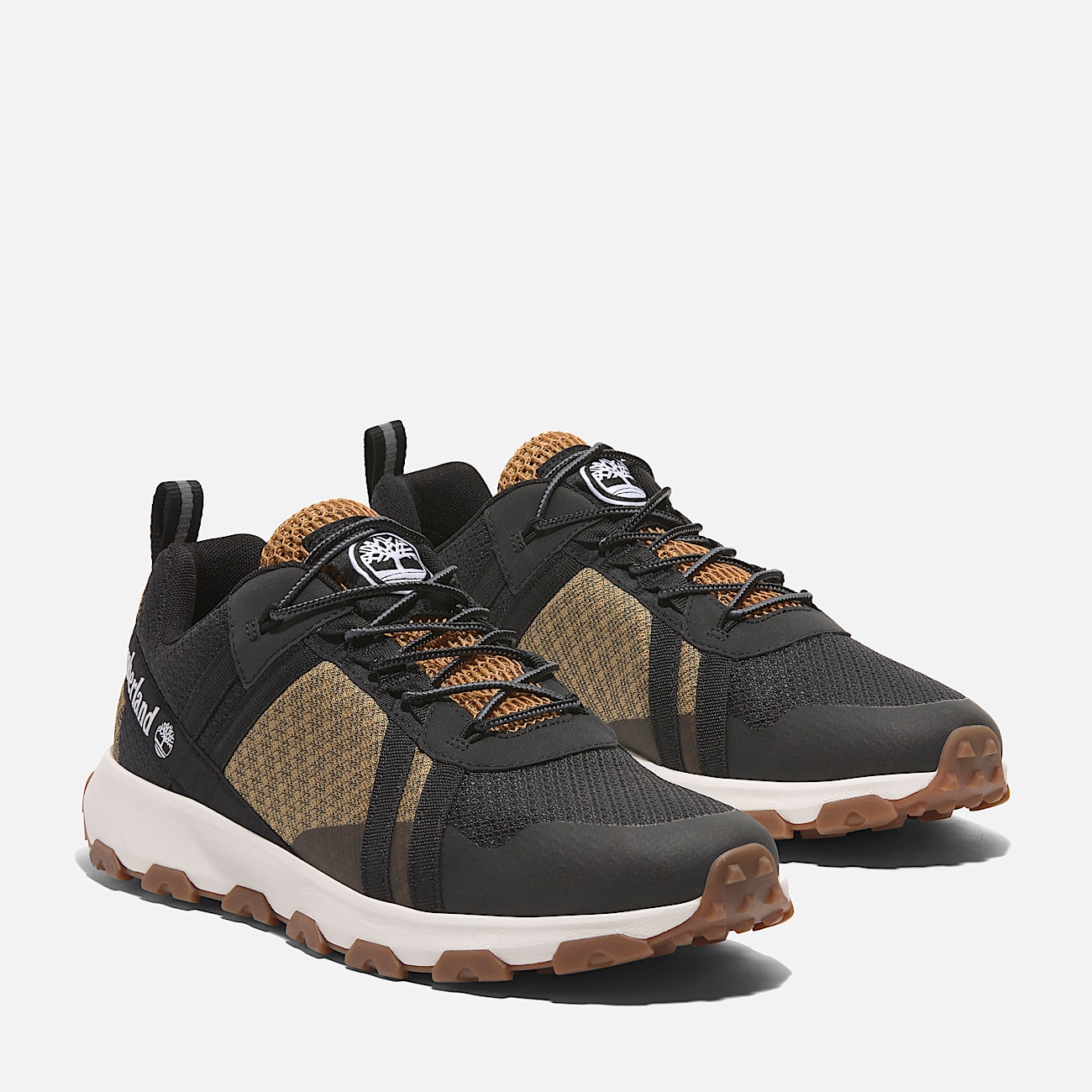 Zapatillas impermeables de cana baja con cordones Winsor para hombre en negro y amarillo