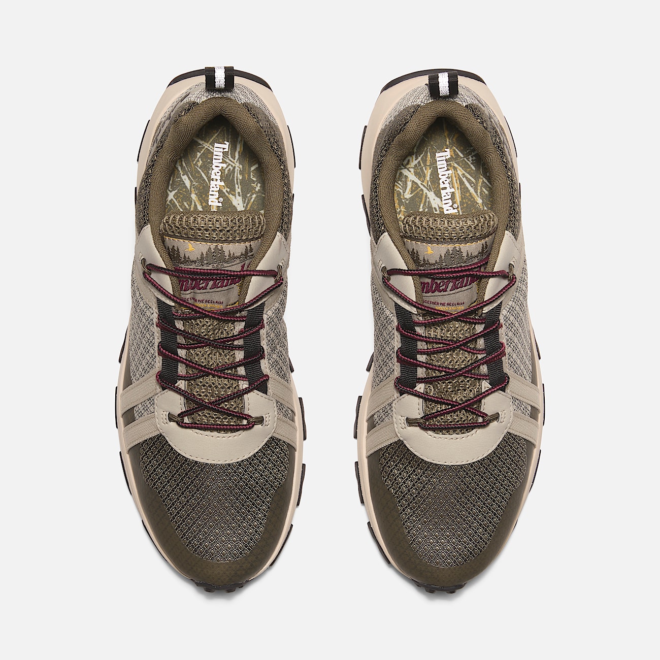 Winsor Low Lace-Up Waterproof Trainer for Men in Beige & Green
