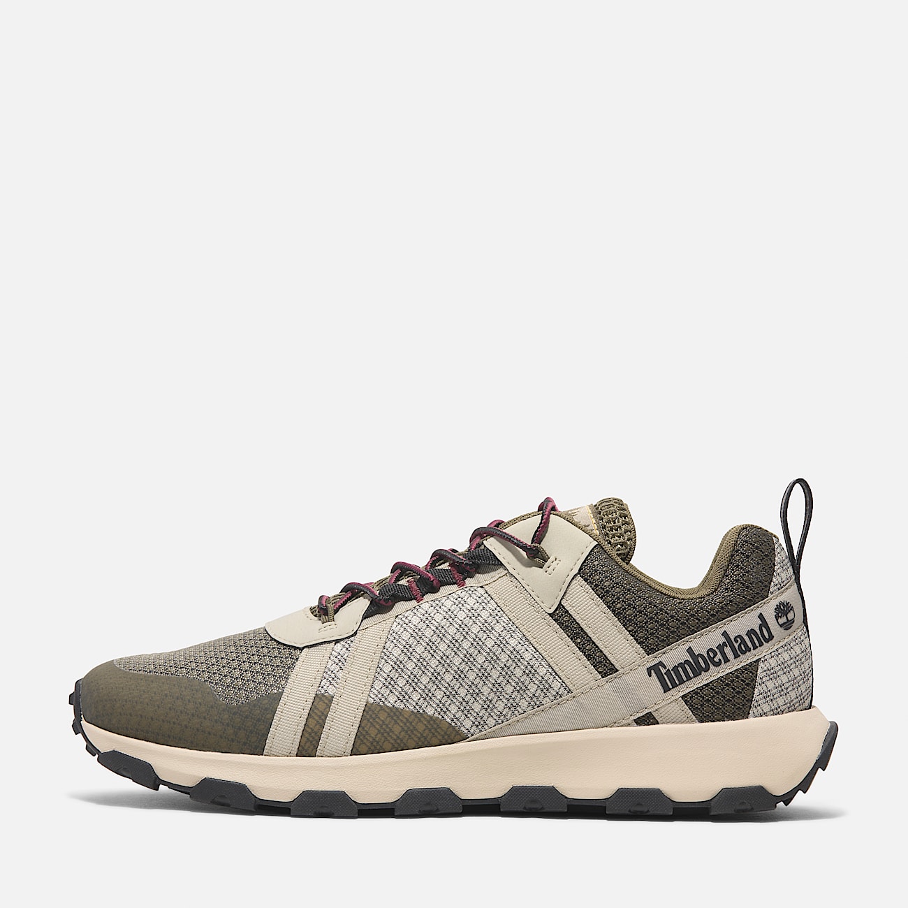 Winsor Low Lace Up Waterproof Trainer for Men in Beige Green