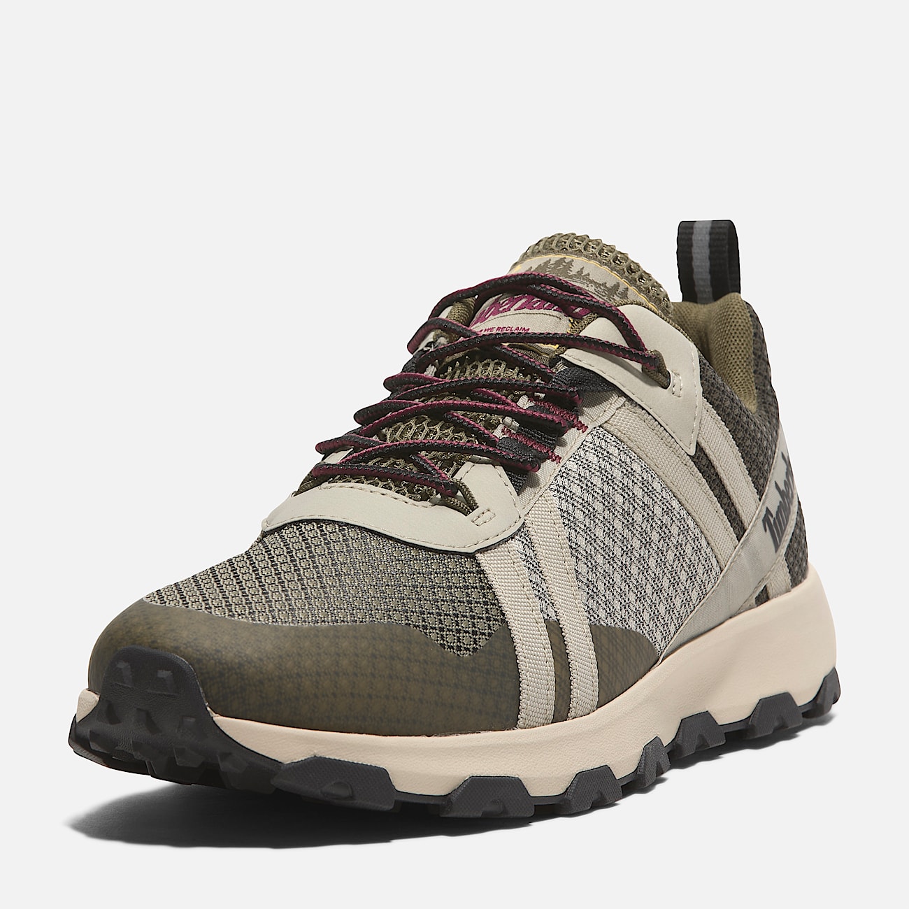 Basket basse impermeable a lacets Winsor pour homme en beige et vert