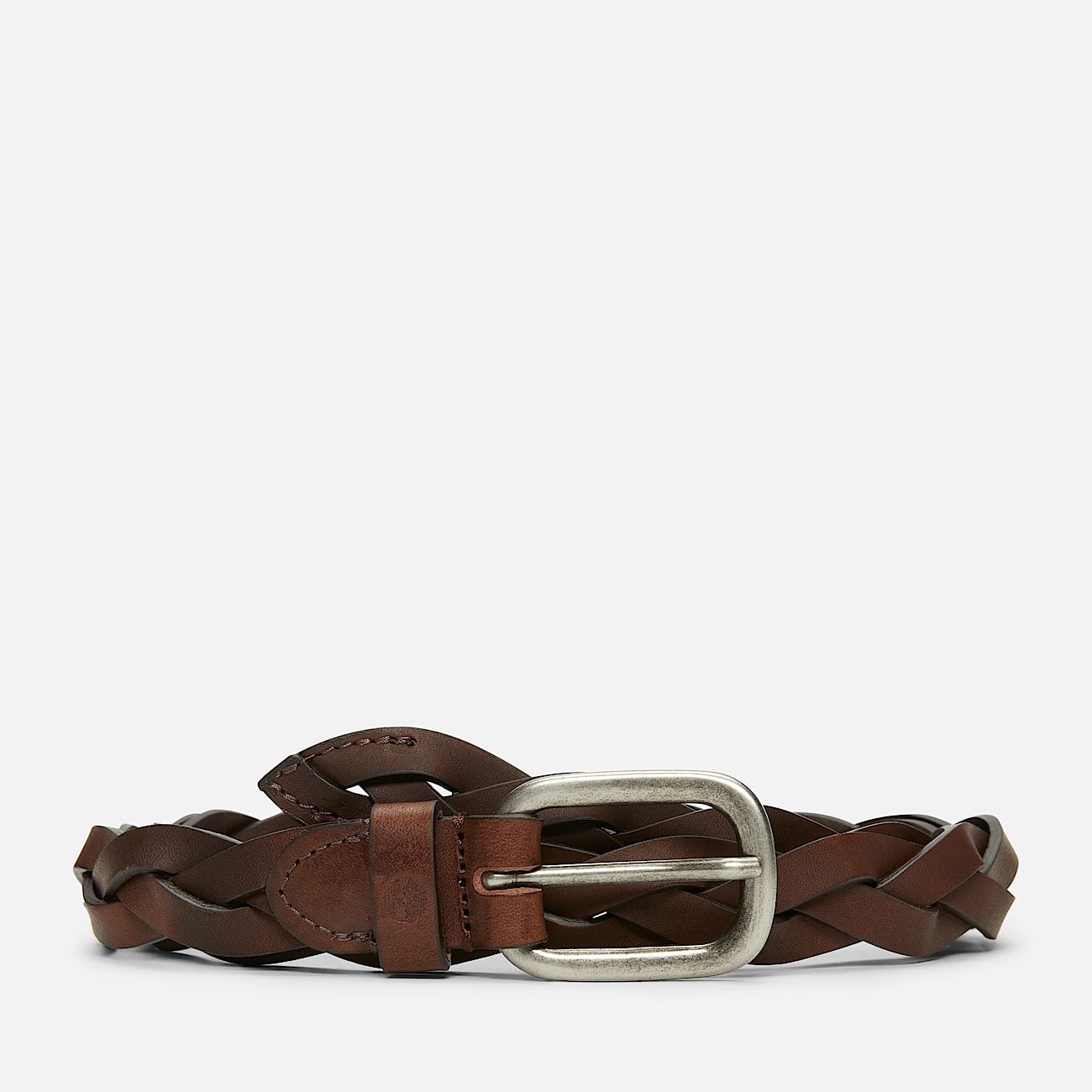 25MM Braided Leather Belt for Women in Brown