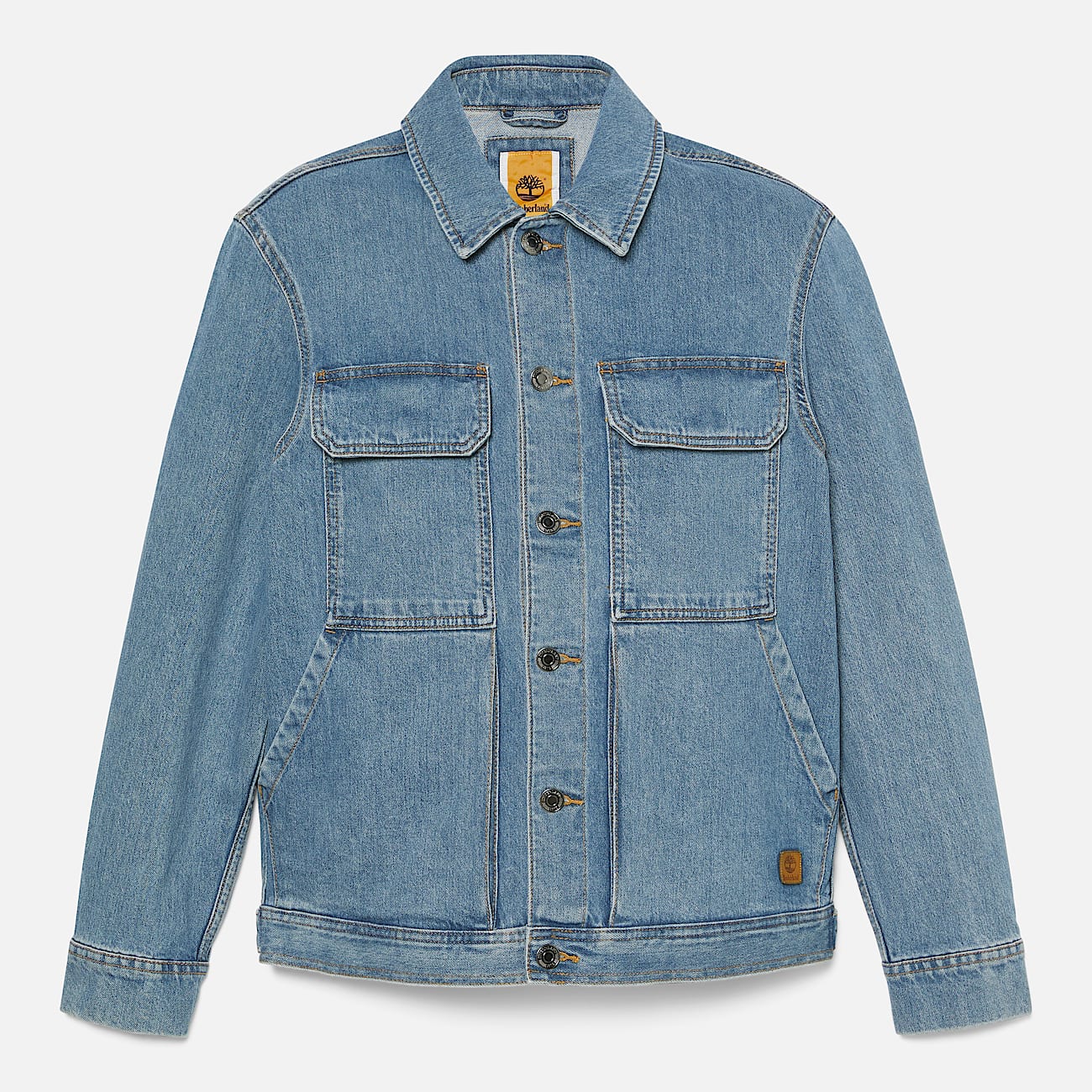 Refibra Technology Denim Trucker Jacket for Men in Dark Blue