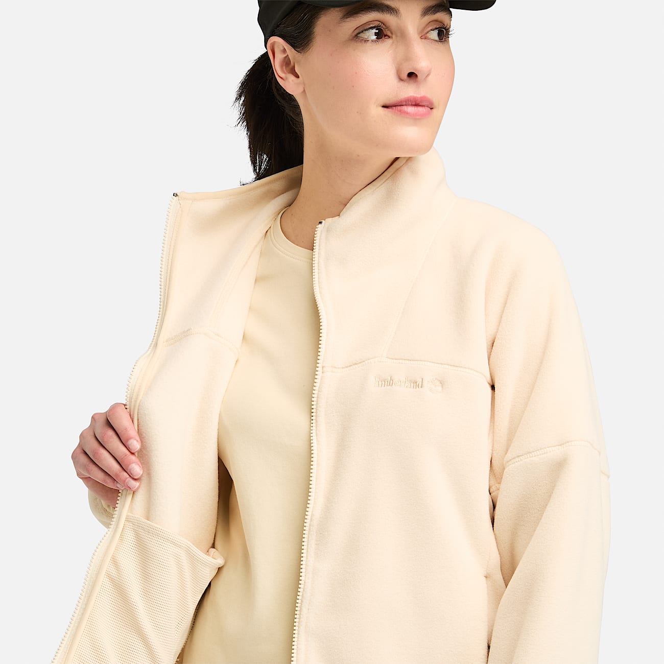 Beige fleece jacket women's 2025