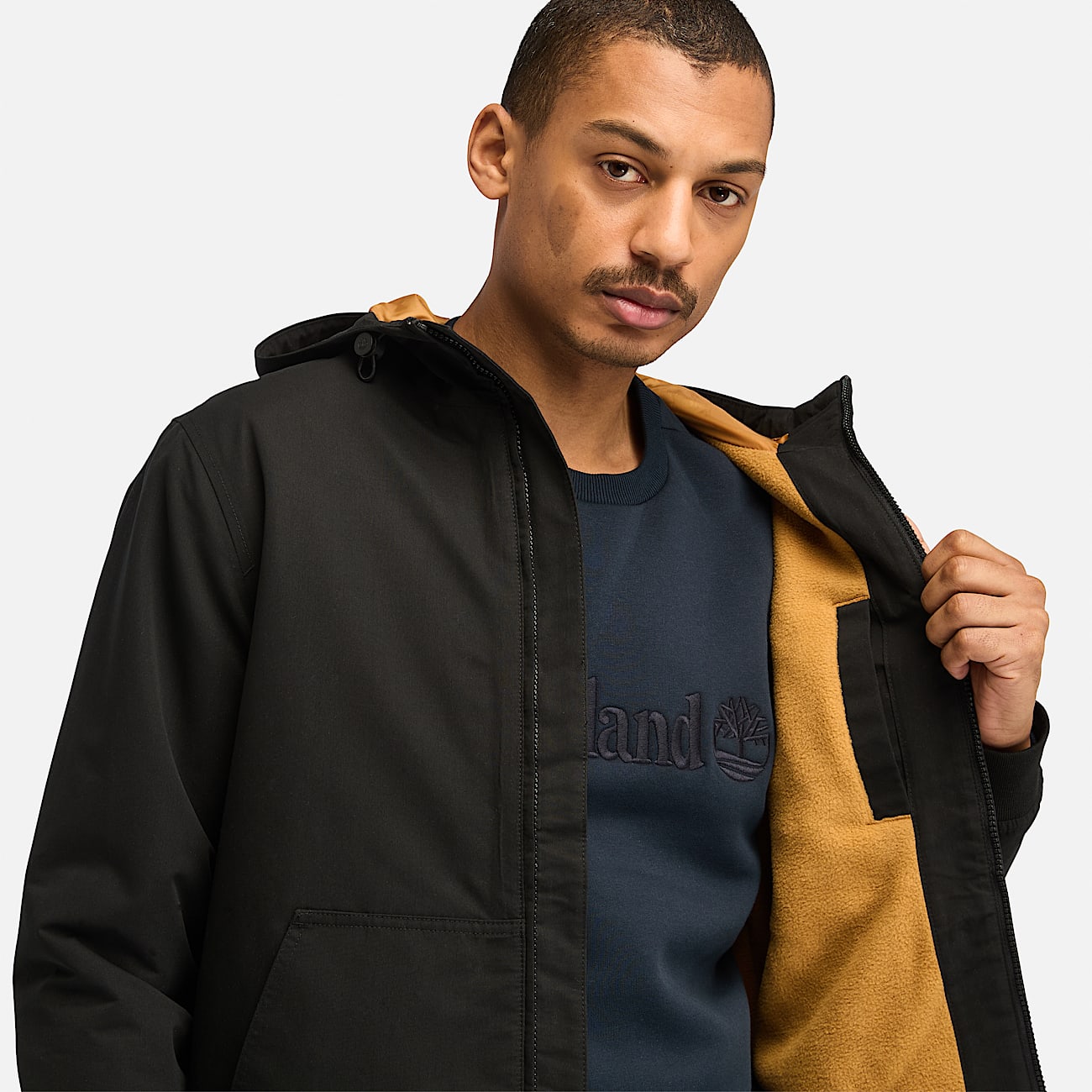 Fleece lined black jacket shop