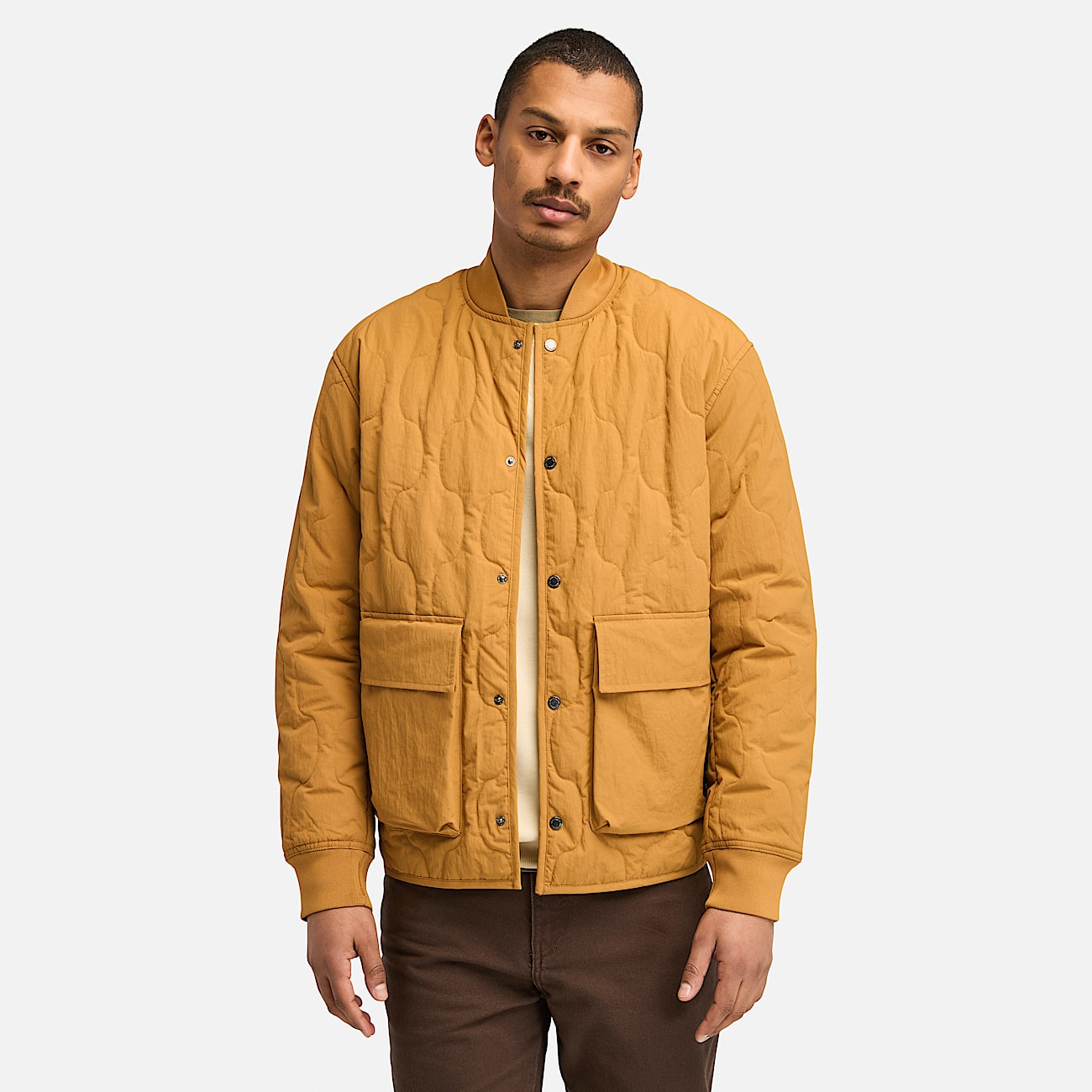 Veste matelassee pour homme en jaune