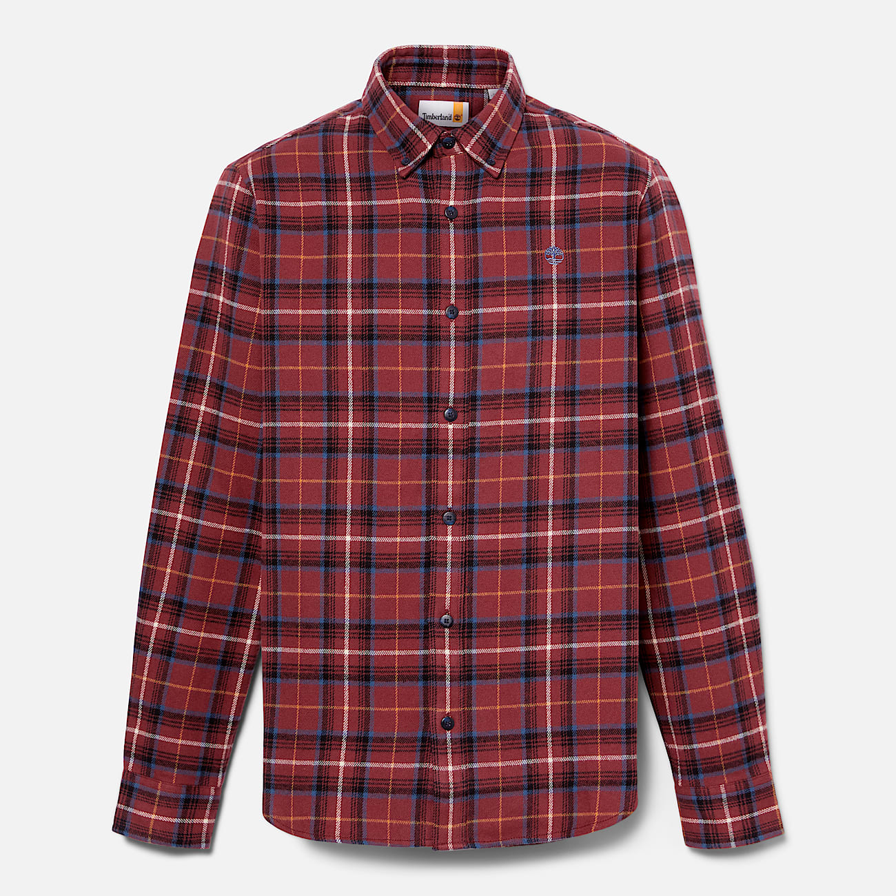 Chemise semi epaisse en flanelle a carreaux pour homme en rouge fonce