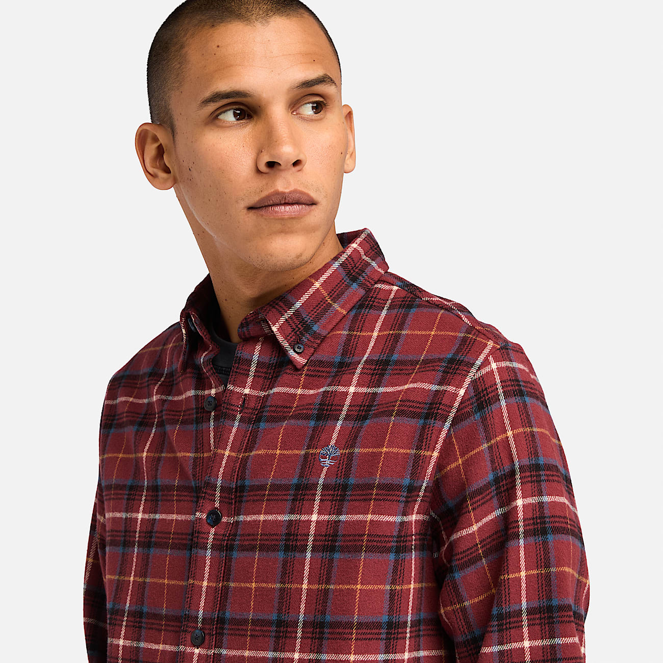 Dark red flannel shirt outlet
