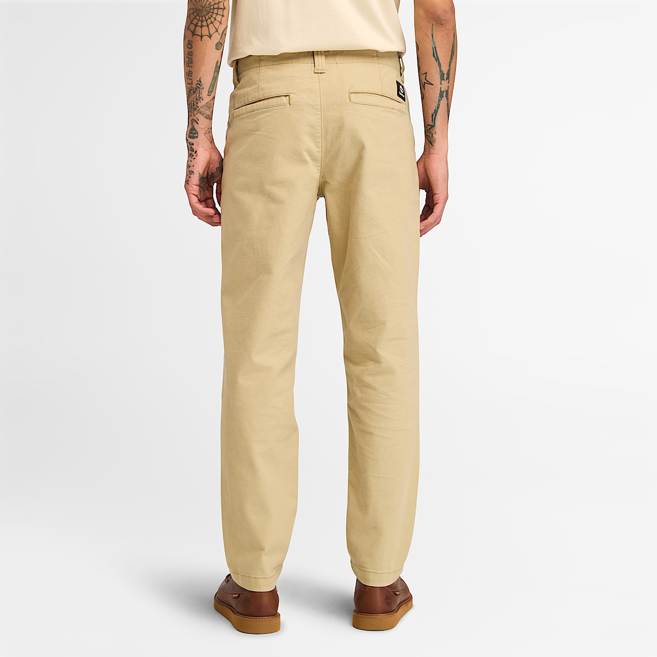 Claremont Brushed Twill Chino Trousers for Men in Beige
