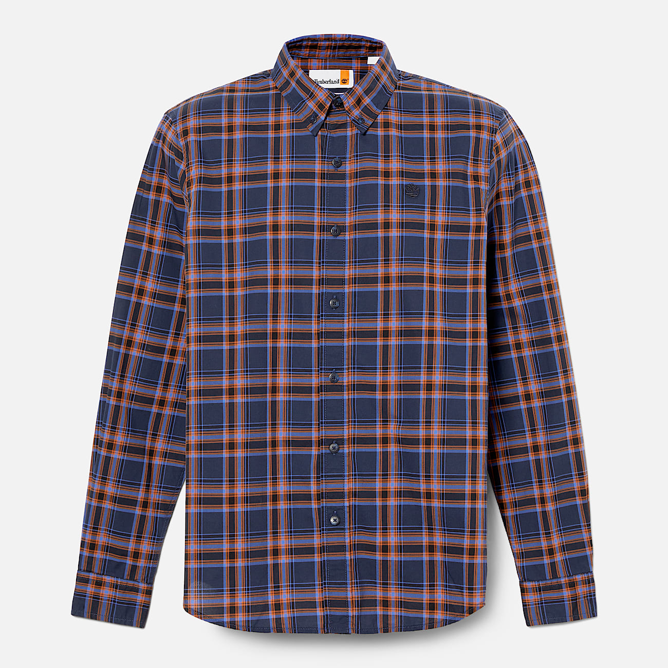 Camicia a Quadri in Popeline Elasticizzato da Uomo in blu