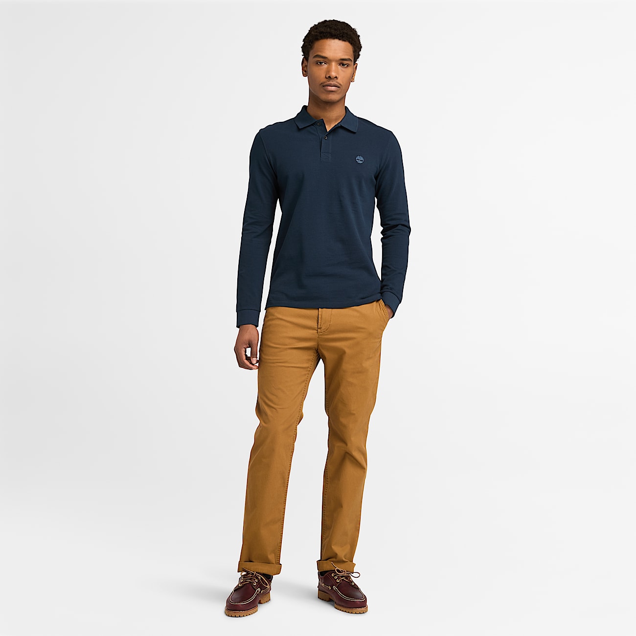 Polos hombre manga larga con bolsillo store