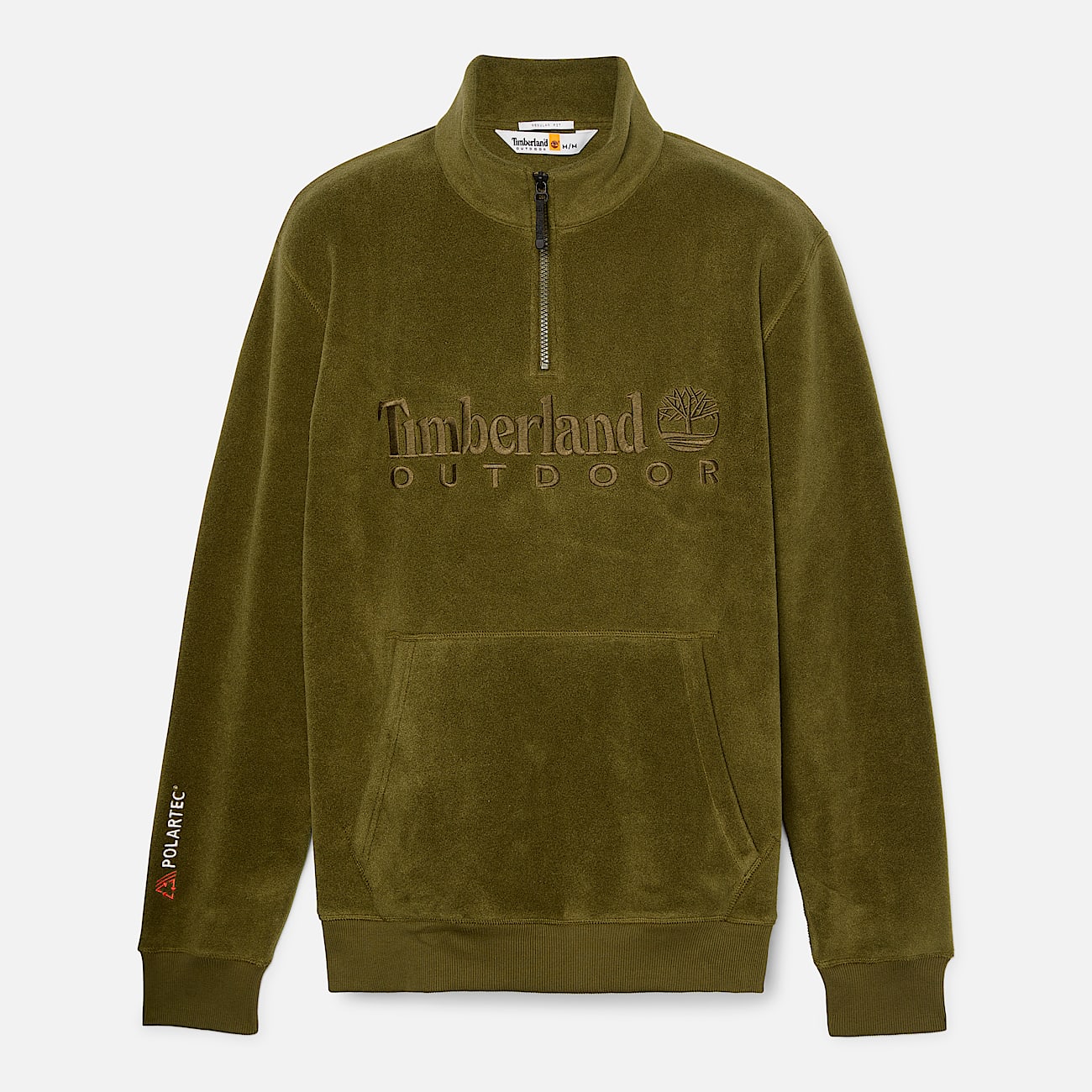Polartec Quarter zip Fleece Sweatshirt for Men in Green