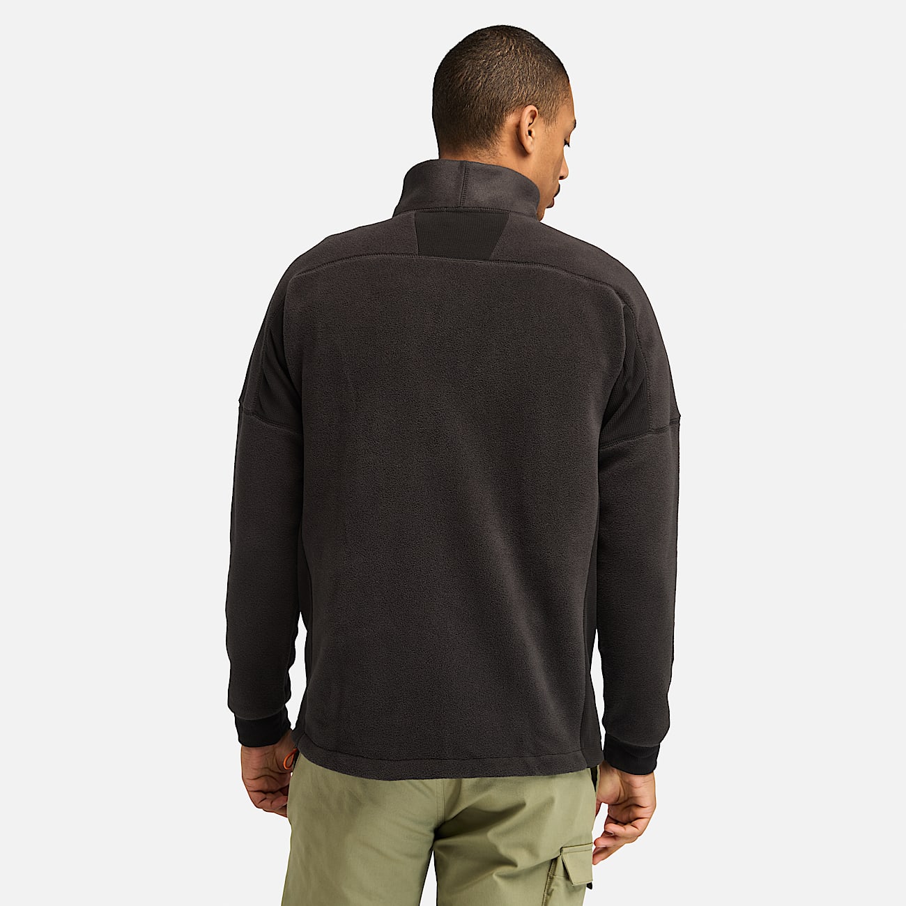Polartec® Fleecejacke aus Materialmix mit durchgehendem Reißverschluss für  Herren in Schwarz