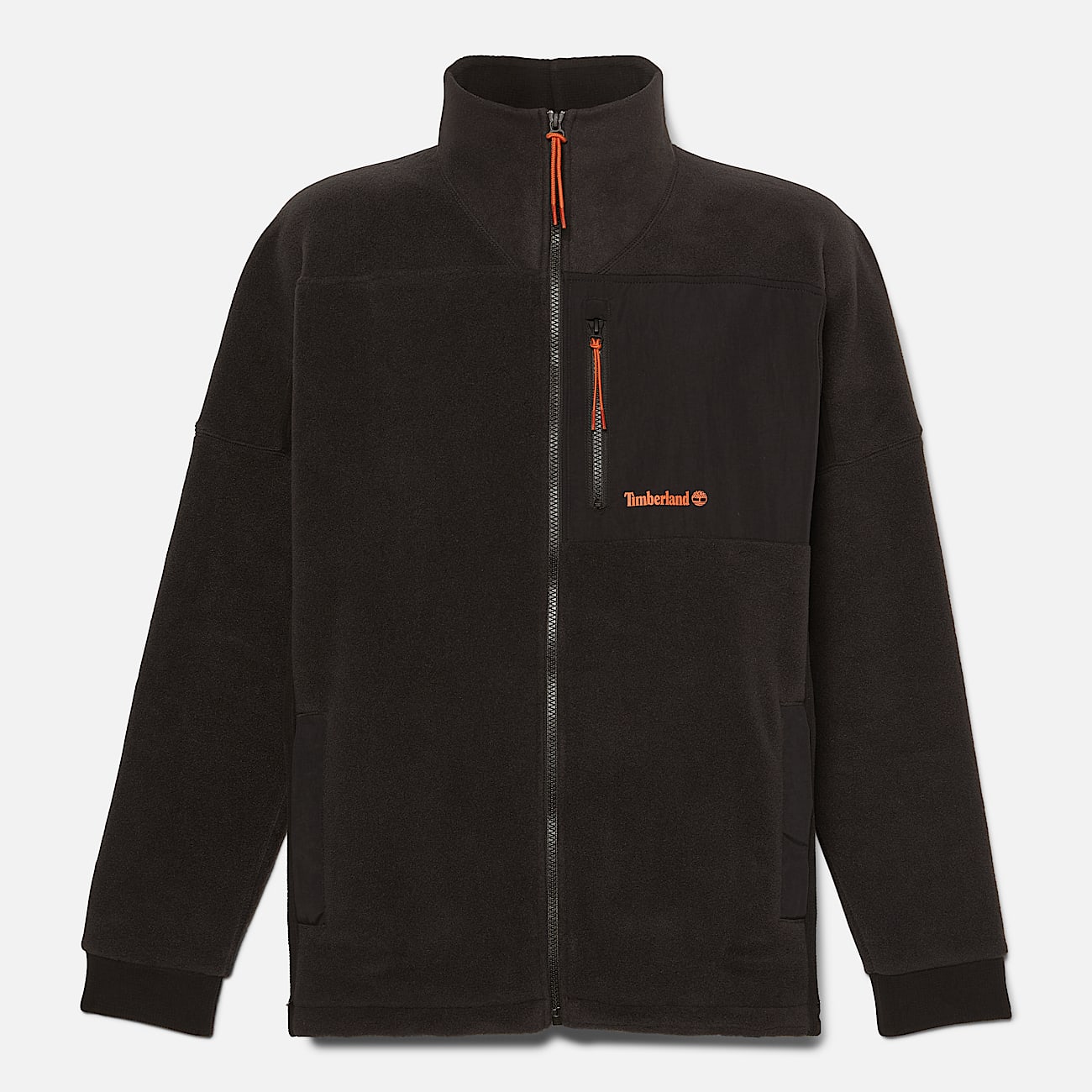 Polaire zippee en melange de matieres Polartec pour homme en noir