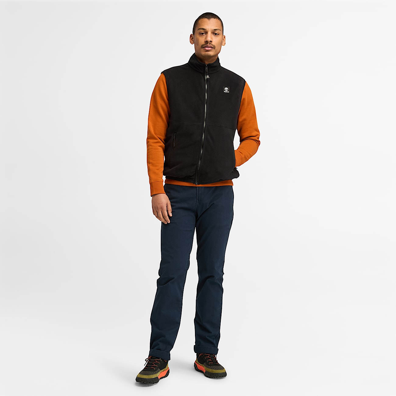 Polar Fleece Gilet Vest for Men in Black