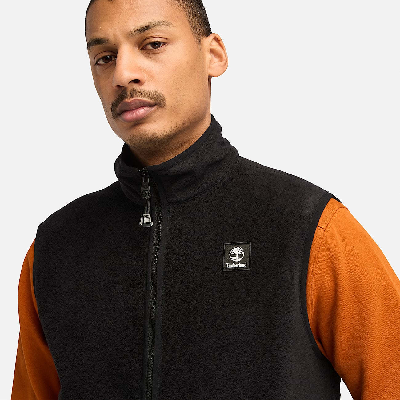 Doudoune sans manches en polaire pour homme en noir