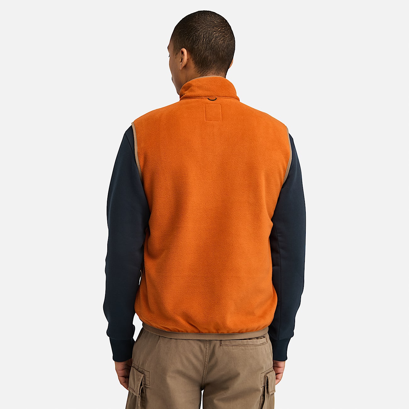 Doudoune sans manches en polaire pour homme en orange