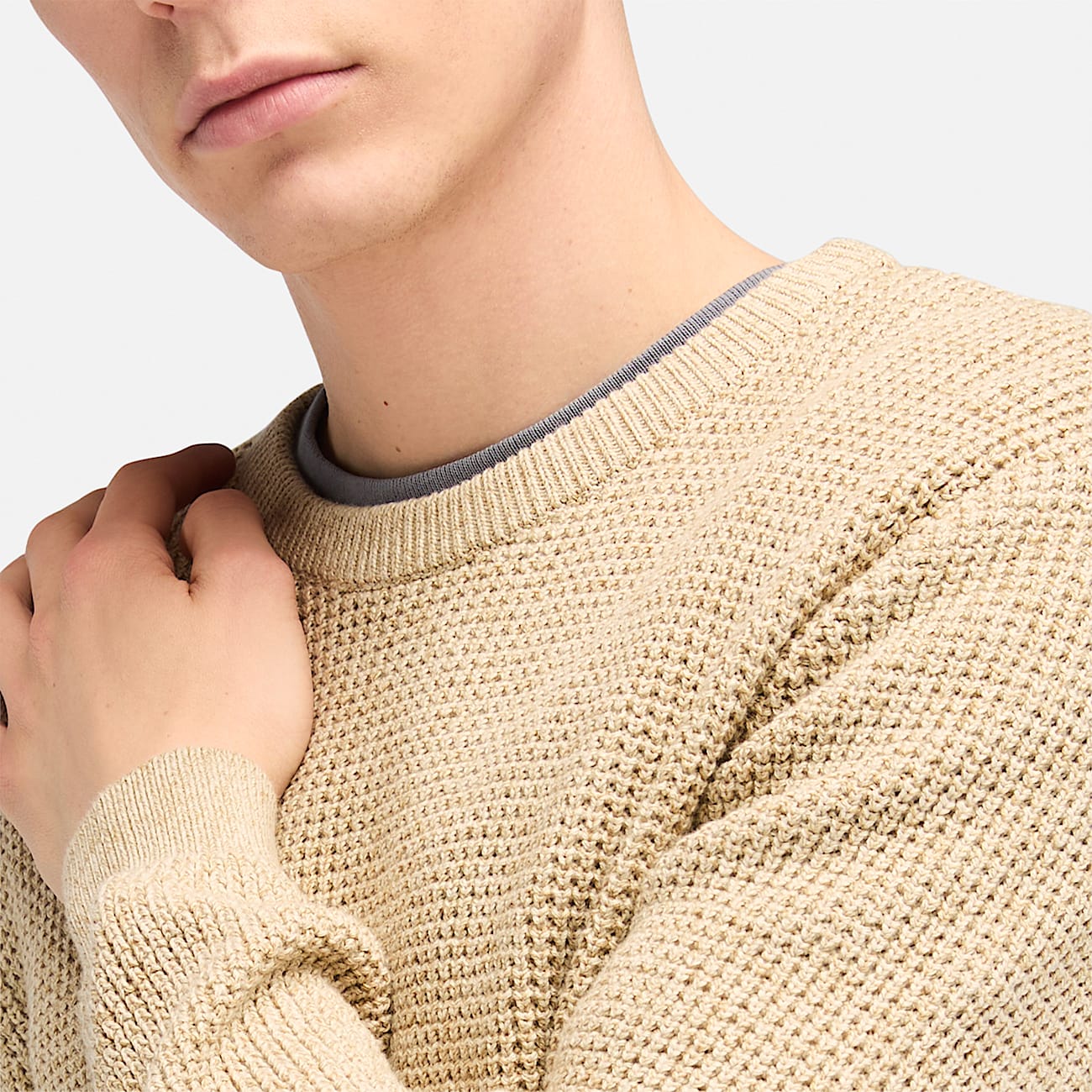 Williams River Crew Neck Jumper for Men in Beige