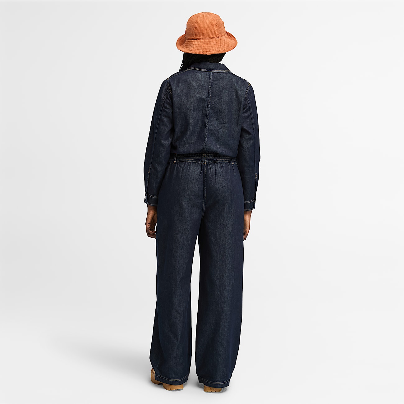 Denim boiler suit womens top