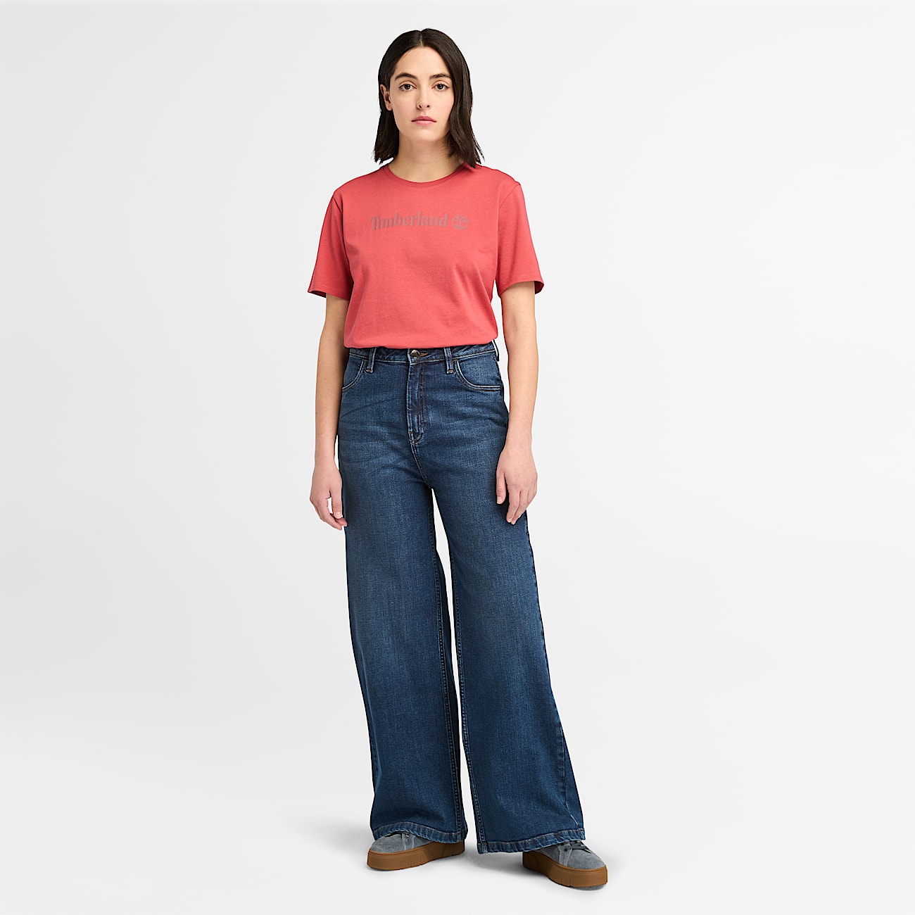 Jean ample pour femme en bleu fonce