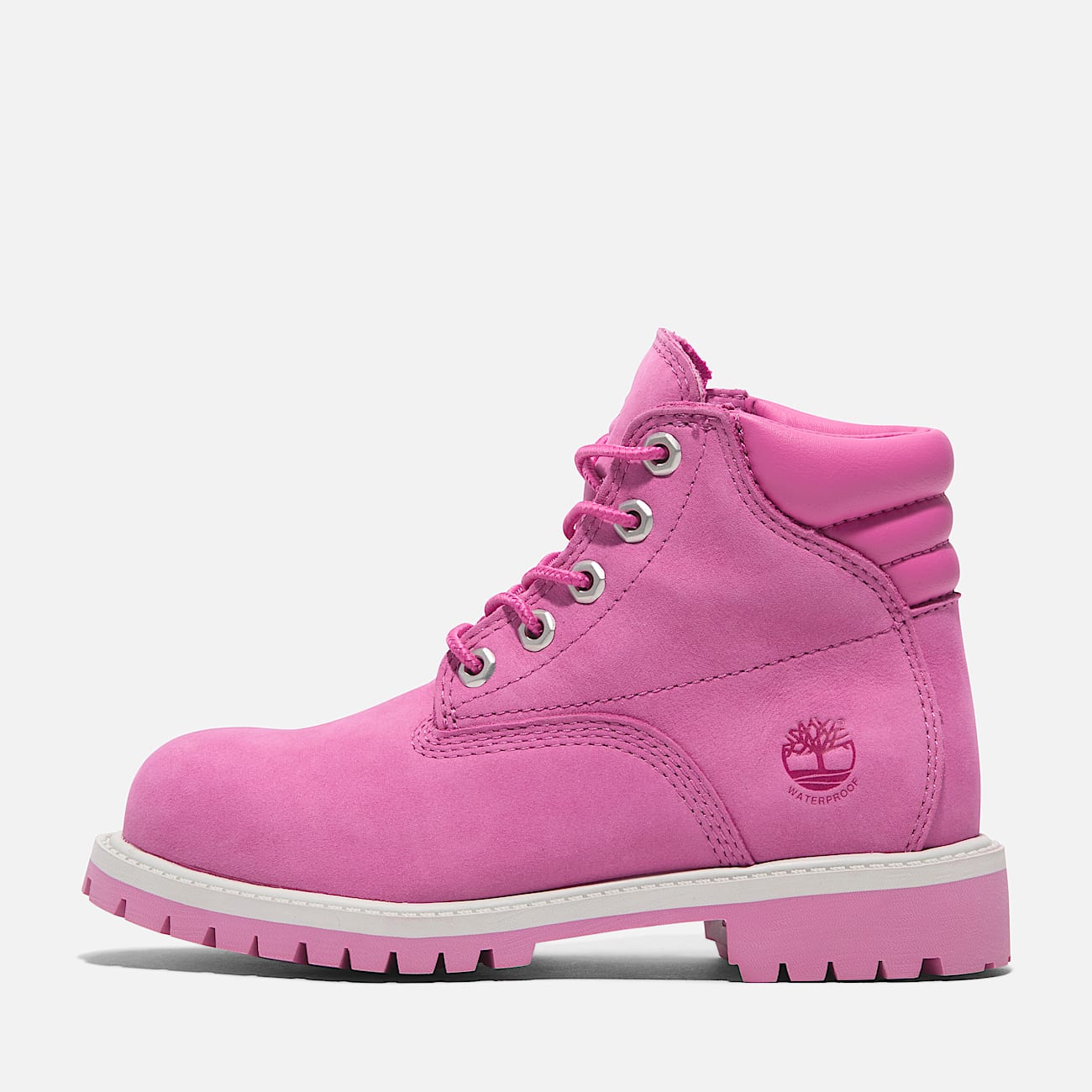 Timberland Premium 6 Inch Lace Up Waterproof Boot for Junior in Pink