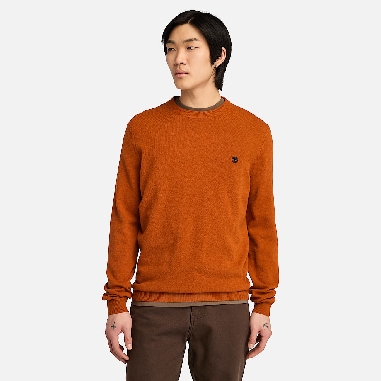 Orange crew neck jumper online
