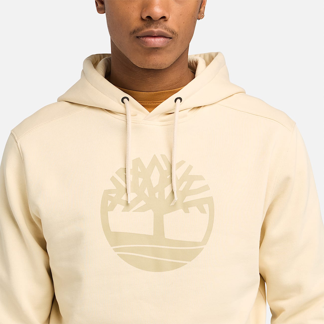 Kennebec River Tree Logo Hoodie for Men in Beige