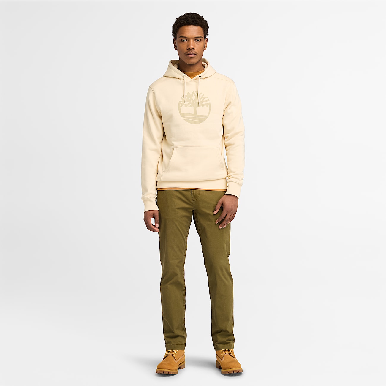 Kennebec River Tree Logo Hoodie for Men in Beige