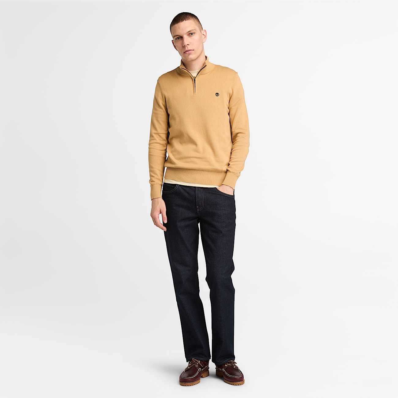Williams River Quarter Zip Jumper for Men in Yellow